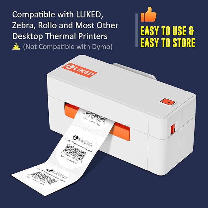 L LIKED 2" Round Direct Thermal Labels - Image 7