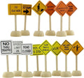 Attatoy Toy Wooden Road Construction Traffic Sign Set; Street Signs Small Toy by Attatoy