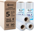 Rosmonde 18" Plastic Wrap for Moving, 5 Pack, 80 Guage Thick, 9.4 lbs/Roll by Rosmonde