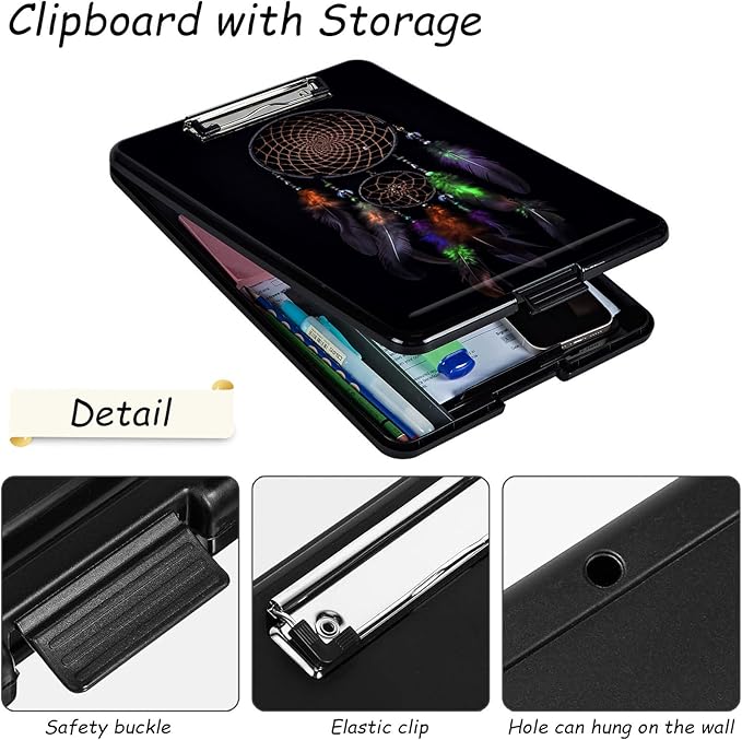 Clipboard with Storage, High Capacity Plastic Storage Clipboard with Pen Holder - Image 3