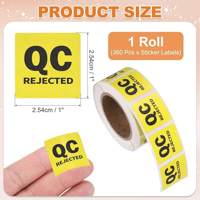 PATIKIL 360 Pcs 1 Roll QC Hold Labels, 1 Inch Square Inventory Control Adhesive - Image 2