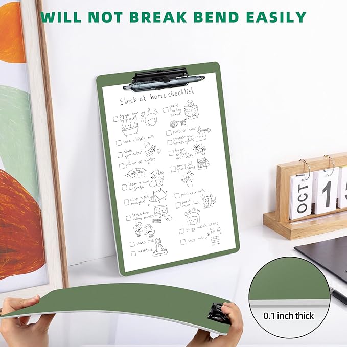 Clipboard with Pen Holder, 2 Pack Plastic Clipboard with Low Profile Metal Clip - Image 7