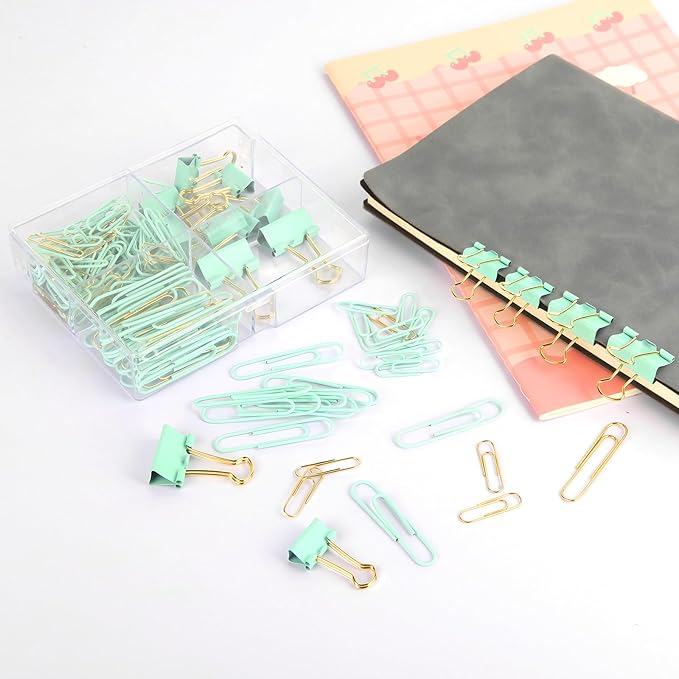 Cute Paper Clips Binder Clips Combo Set, 165 Psc, Cute Office Supplies Set - Image 5