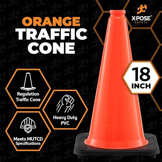 Xpose Safety 18 Inch Orange Traffic Cones, Kids and Construction - Image 3