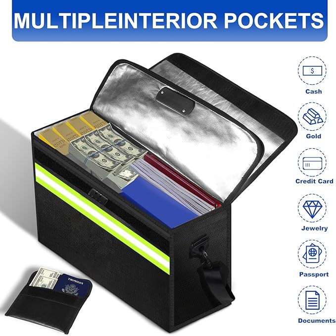 File Organizer Bag with Removable Folder Layers/Wallet, 6500°F Fireproof - Image 6