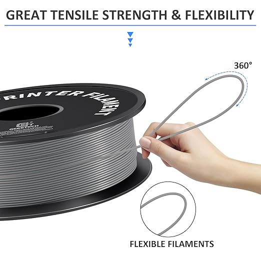 Geeetech Silver Filament, PLA Filament 1.75mm 1kg Spool, Dimensional Accuracy - Image 2