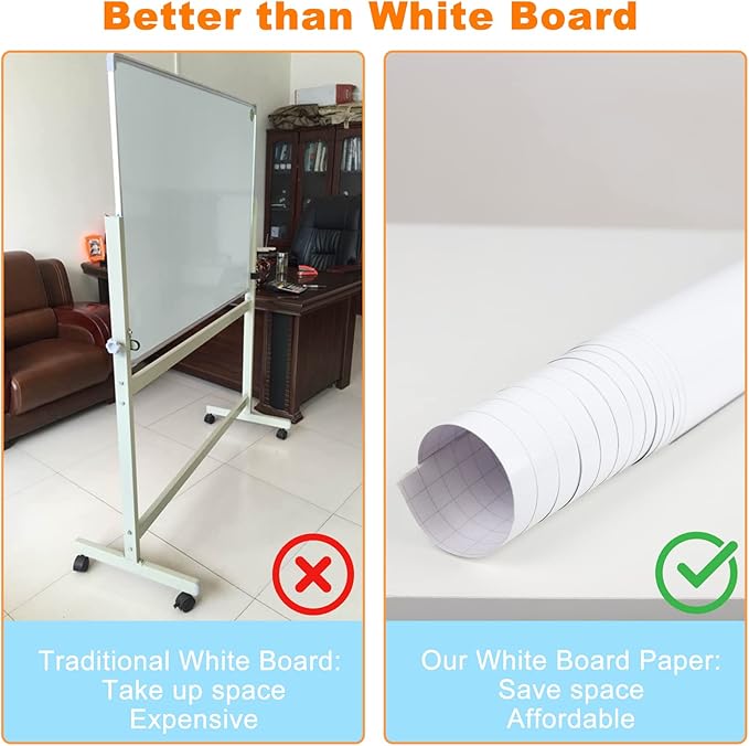 Nortix White Board Wallpaper, No Ghosting, 1 Piece - Image 4