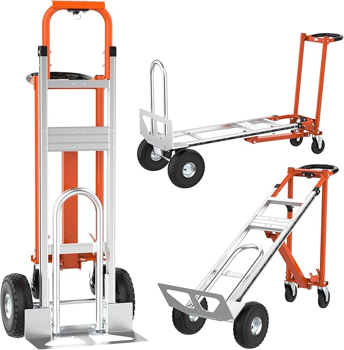 3 in1 Convertible Hand Truck, Folding Aluminum Hand Trucks 880lb Load Appliance by HIMcup