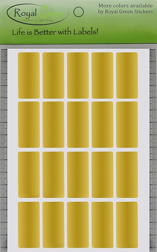 Royal Green Rectangle Sticker Labels 40mm x 19mm Gold Metallic Stickers - Image 6