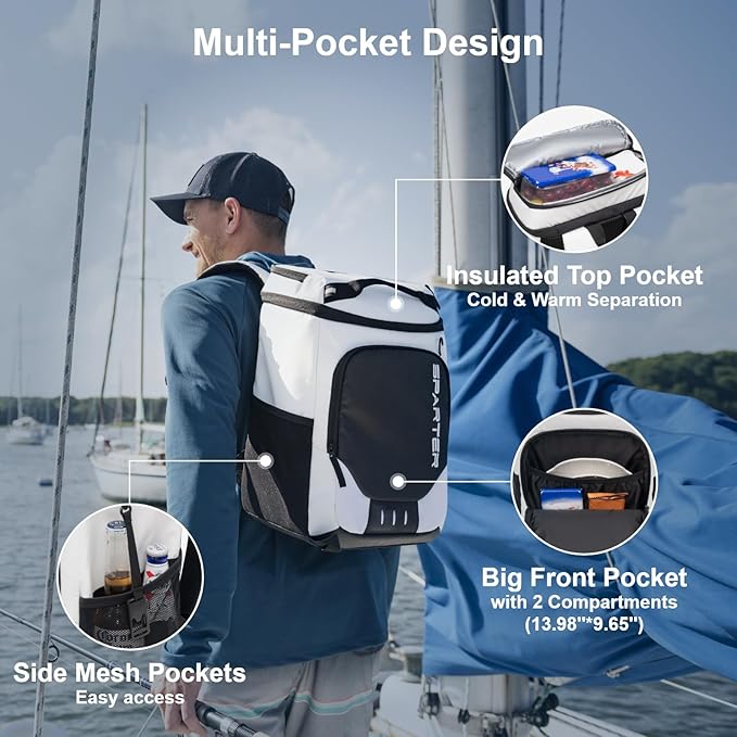 SPARTER Backpack Cooler Insulated Leak Proof 33/49 Cans, 2 Insulated - Image 4