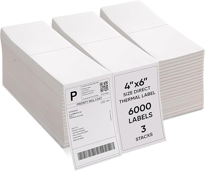 4"x6" Fanfold Direct Thermal Labels Commercial Shipping Label by PackGurus