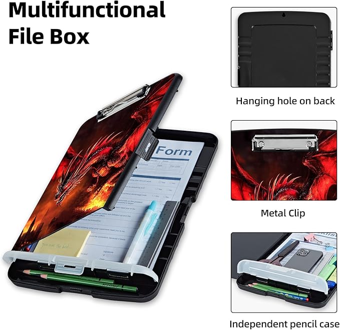 Clipboard with Storage Box & Pen Holder, Heavy Duty Clip Boards 8.5x11 - Image 3