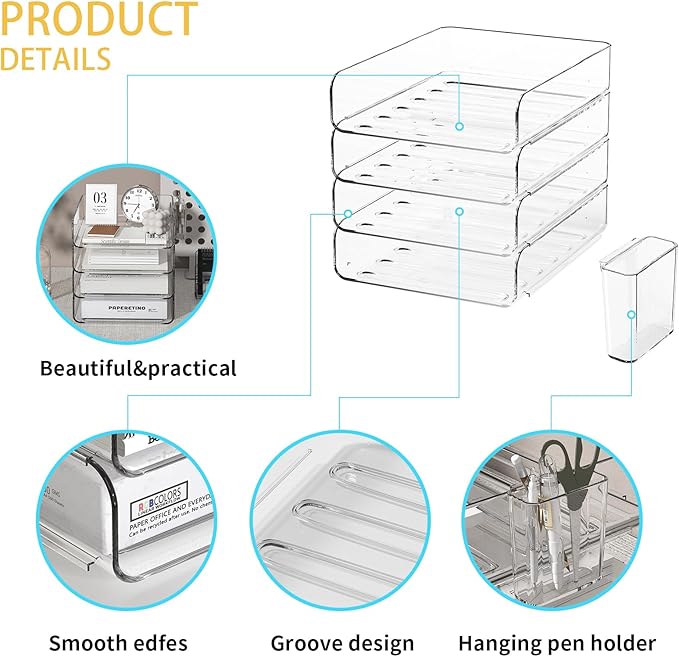4-Tier Acrylic Paper Tray Organizer - Image 5