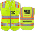 BeautyWill Custom Logo Safety Vest 8 Pockets Class2 ANSI Certified High by BeautyWill