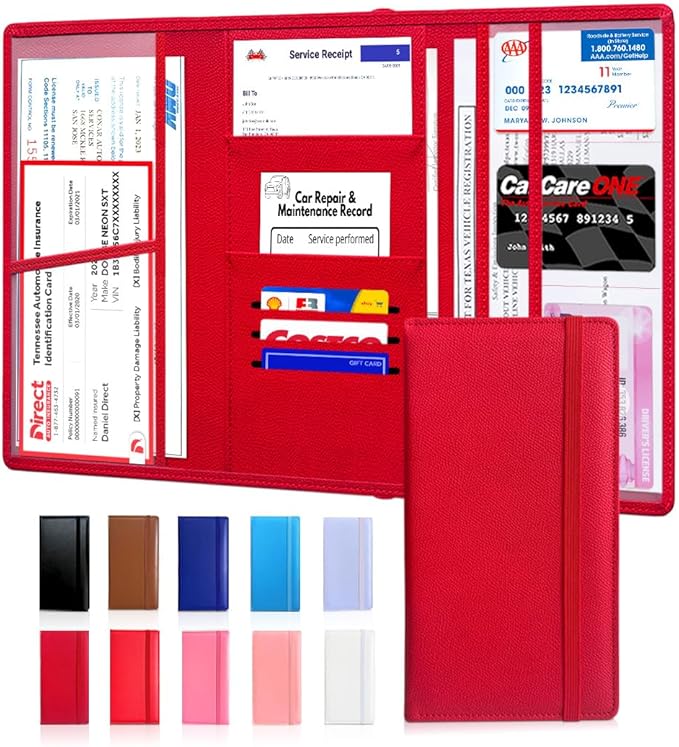 LINTRU Car Registration and Insurance Holder Trifold, Oversized Fit by LINTRU