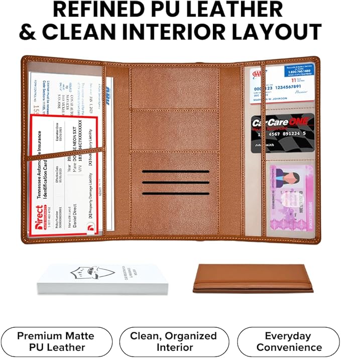 LINTRU Car Registration and Insurance Holder Trifold, Oversized Fit - Image 5
