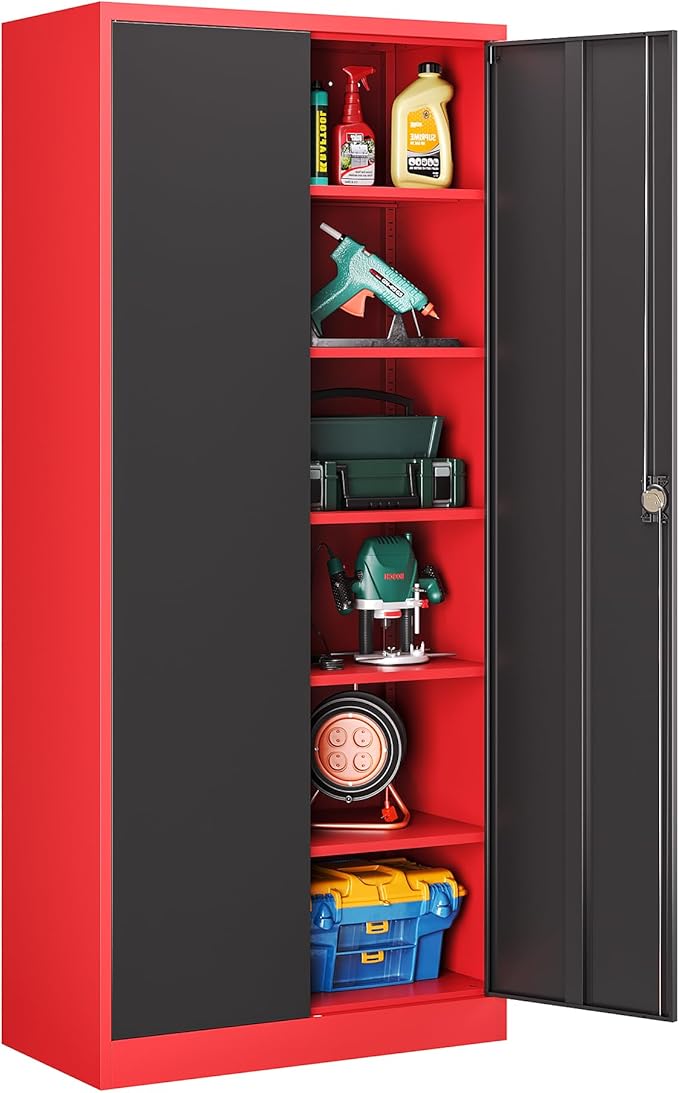 72 Inch Metal Cabinet, Lockable Storage Cabinet by LISSIMO