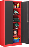 72 Inch Metal Cabinet, Lockable Storage Cabinet by LISSIMO