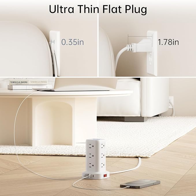 Surge Protector Power Strip Tower - Image 3