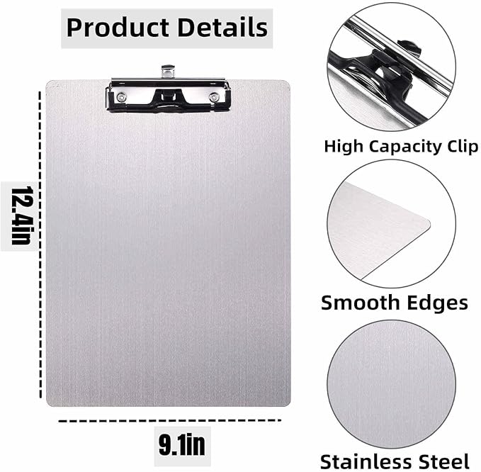 304 Stainless Steel Metal Dry Erase Clipboards - Image 6