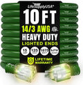 10ft Outdoor/Indoor Extension Cord 14/3 Gauge Heavy Duty 3 Prong SJTW, by LifeSupplyUSA
