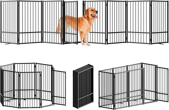 Full Metal Freestanding Dog Gate by SNUOWU