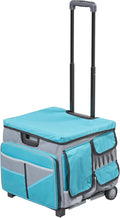 Mobile Utility Cart with Storage Organizer Bag, Rolling Cart, Turquoise/Grey by Unknown