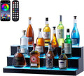 VEVOR LED Lighted Liquor Bottle Display, 3 Tiers 30 Inches, Supports USB by VEVOR