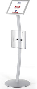M&T Displays Curved Menu Board, 8.5x11 Inch Pedestal Sign Holder by MTDisplays