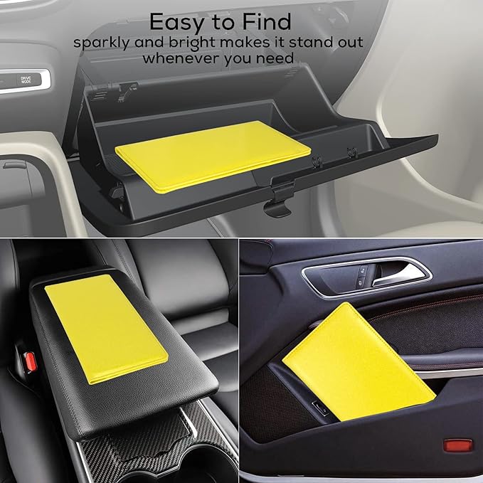Car Registration and Insurance Holder, Leather Magnetic Shut Vehicle Glove Box - Image 6