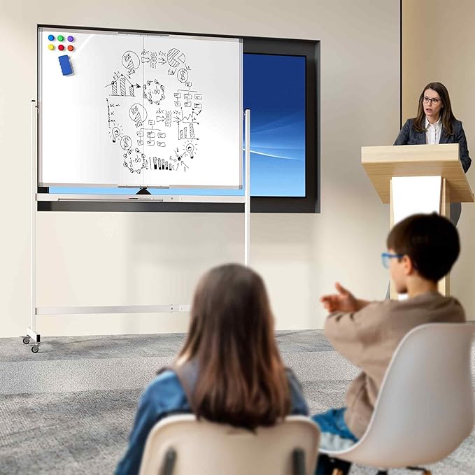 Large Rolling Whiteboard on Wheels - Image 2