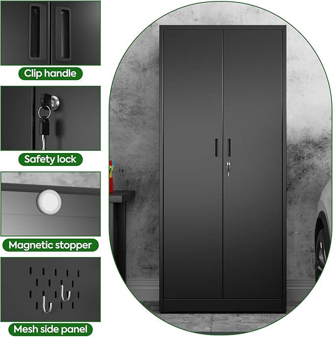 71.37" H Broom Closet Storage Cabinet - Image 3