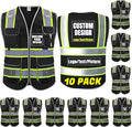 BeautyWill Custom Logo 10/20 Pack Safety Vest Class2 High Visibility Vest by BeautyWill