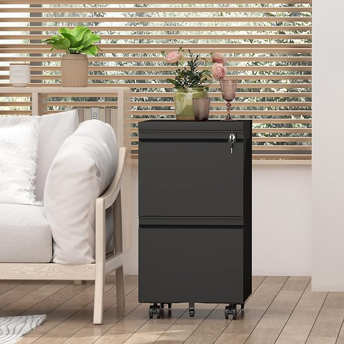 2 Drawer File Cabinet with Lock, Metal Filing cabinets - Image 5