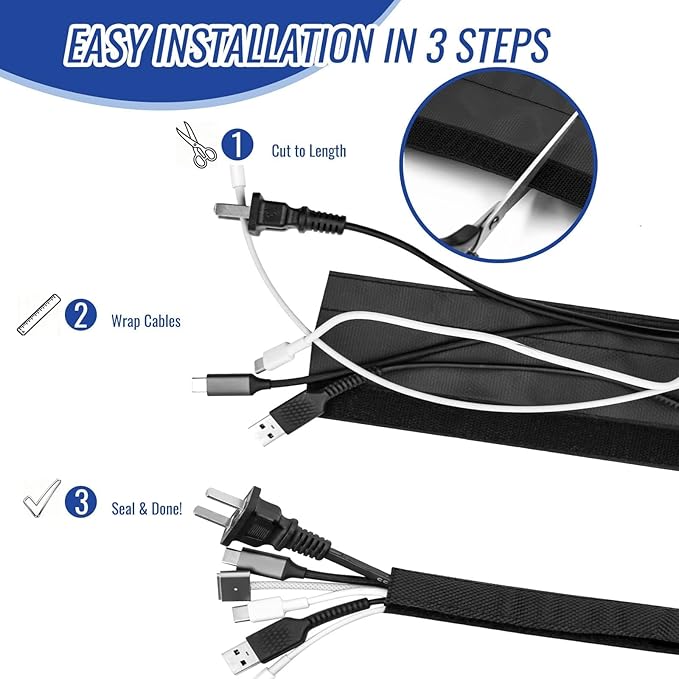 1" - 6.6FT Chew Proof Cord Protector from Pets, Automotive Wires - Image 5
