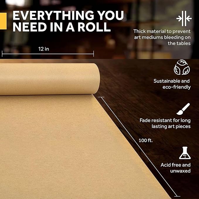 Brown Kraft Paper Roll 12" x 100ft - Image 2