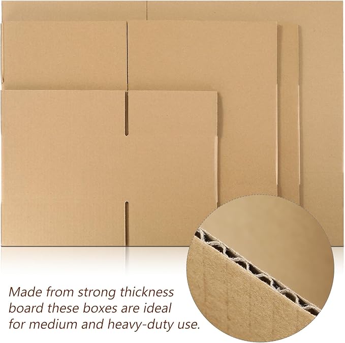 Outus 32 Pack 4 Sizes Shipping Boxes Mailers Corrugated Cardboard Box Kraft - Image 3