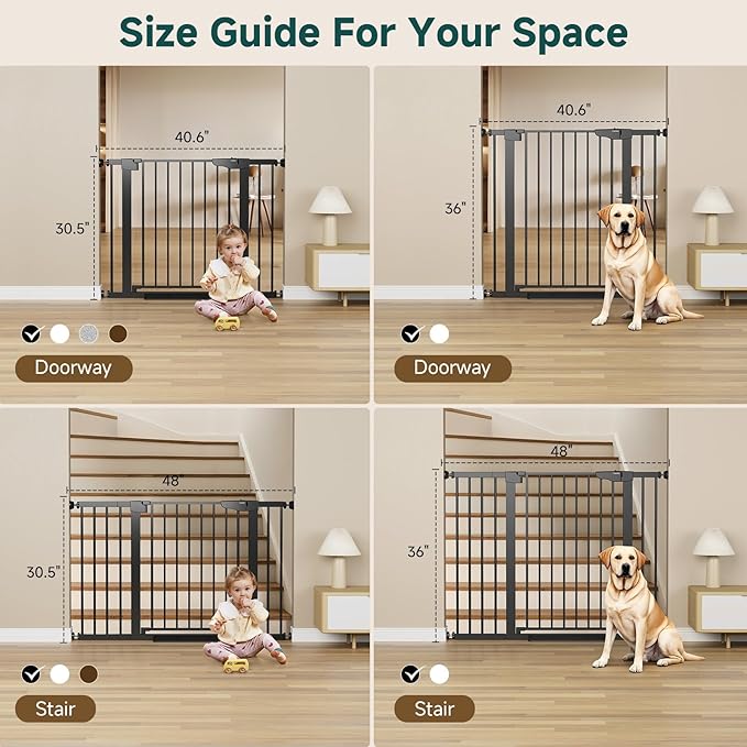 Cumbor 29.7-48" Baby Gate for Stairs, Mom's Choice Awards Winner-Dog Gate for - Image 3