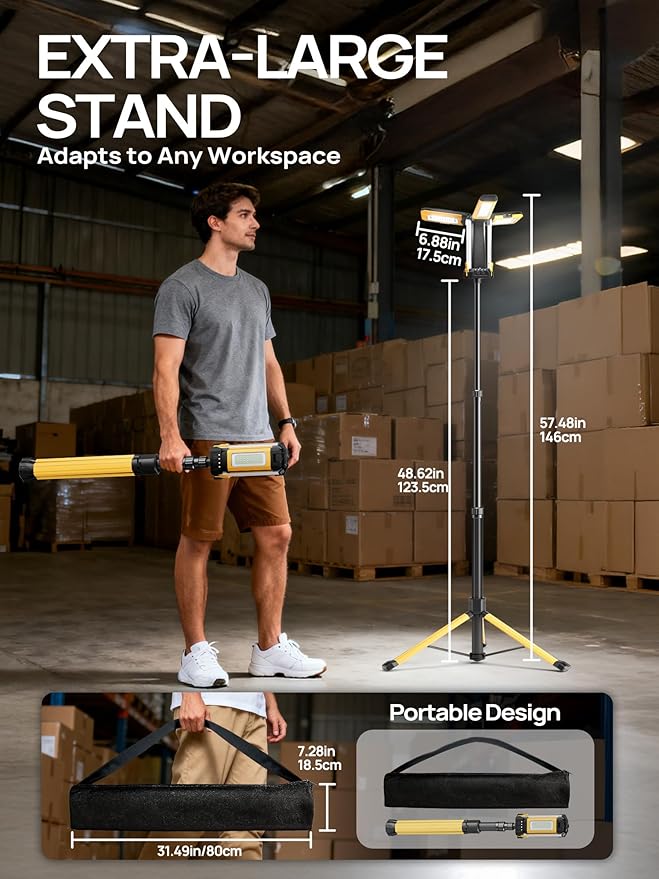 10000mAh Rechargeable LED Work Light - Image 8