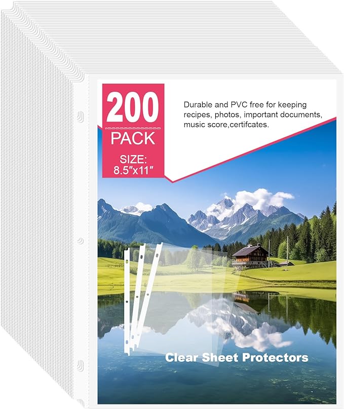 200-Pack Heavy Duty 8.5"x11" Sheet Protectors by Unknown