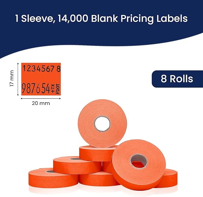 Perco Fluorescent Red Pricing Labels - Image 3