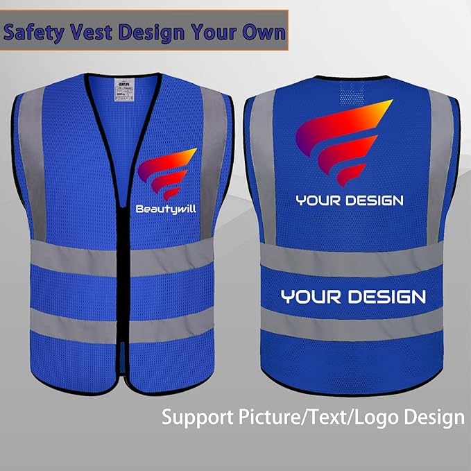 BeautyWill Custom Safety Vest Customized Logo Class 2 High Visibility - Image 5