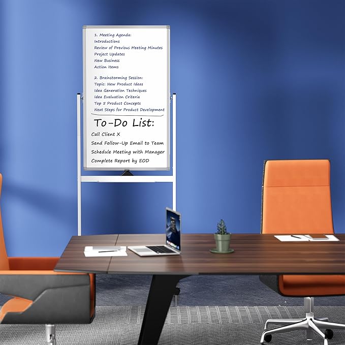 Rolling Whiteboard on Wheels, Portable Standing Dry Erase Board Easel - Image 6