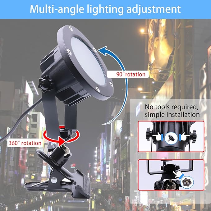 Clip Floodlight 30W LED Work Light IP65 Waterproof 300W Equivalent 11.5ft 3.5m - Image 3