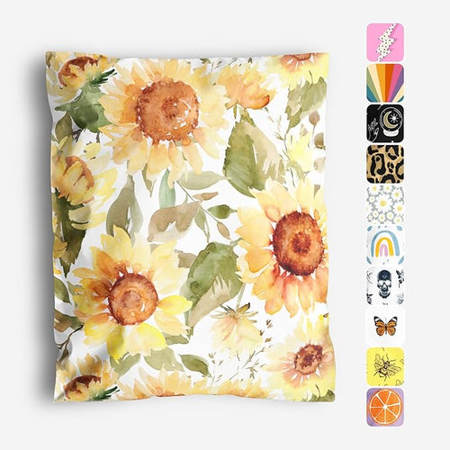 10x13 Poly Mailers – Sunflowers – Waterproof, Tear-Resistant Shipping Bags by PackageMint