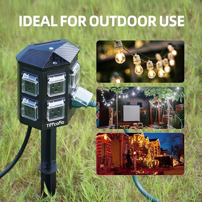 TiFFCOFiO Outdoor Power Strip Weatherproof, 15 FT Extension Cord - Image 6