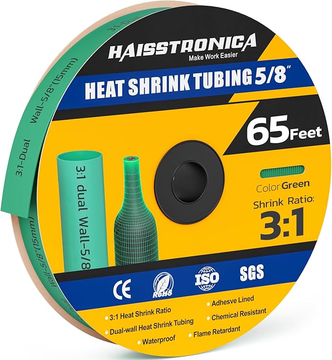 haisstronica 3:1 Heat Shrink Tubing, Shrink Ratio Adhesive Lined Marine Grade by HAISSTRONICA