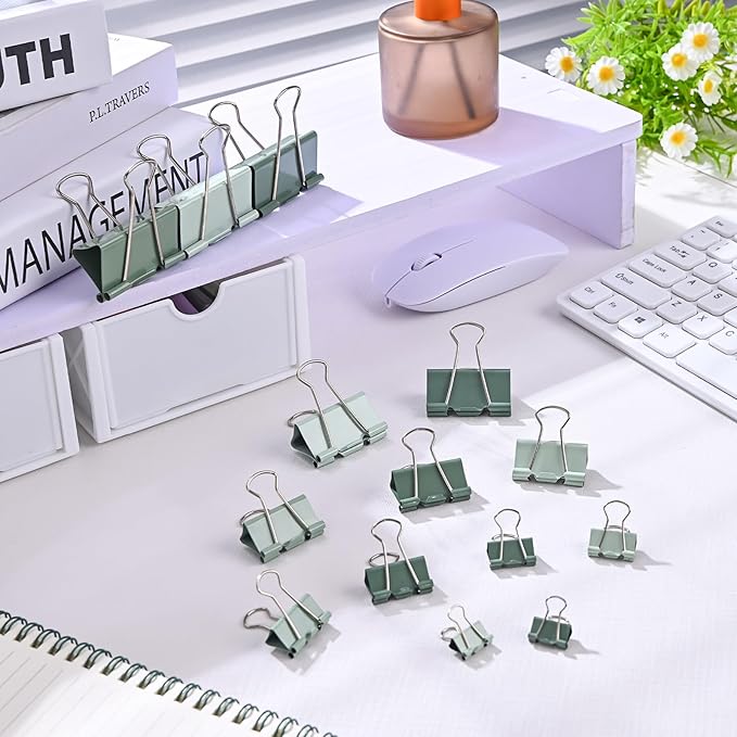 Temiary 208 Pcs Metal Binder Clips, Micro Binder Paperwork Clip, Morandi - Image 8