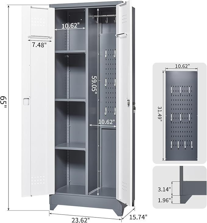 FLEXIMOUNTS 65'' Tall Metal Storage Cabinet - Image 3