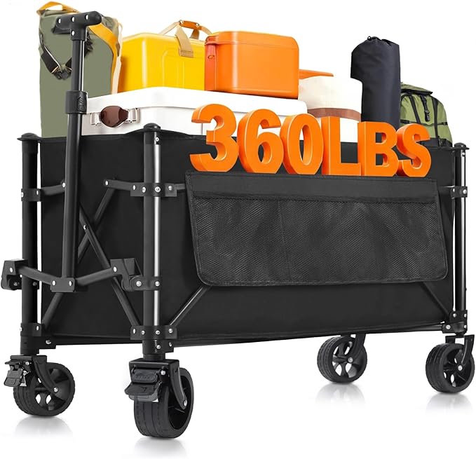 Favoyard Collapsible Wagon Carts Foldable 150L & 360LBS Portable Folding Wagons by OutdoorFurnitureAccessories
